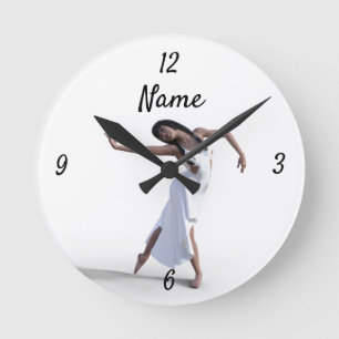 Horloge Ronde Danseuse blanche Thunder_Cove