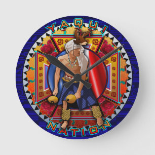 Horloge Ronde Danseuse originale de la nation Yaqui