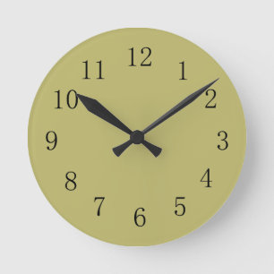 Horloge Ronde Dark Khaki Green Earth Color Wall Clock