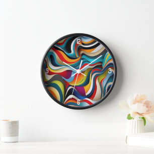 Horloge ronde de 10 pouces avec cadre en bois natu