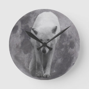 Horloge ronde de la Lune de loup de l'Arctique
