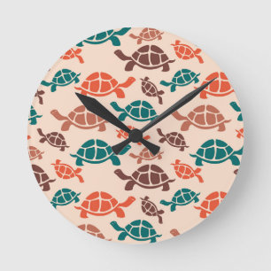 Horloge ronde de la tortue de mer vintage