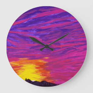 Horloge ronde de lever de soleil de matin de
