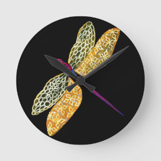 Horloge ronde de libellules