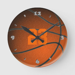 Horloge ronde de nombre de joueur de basket