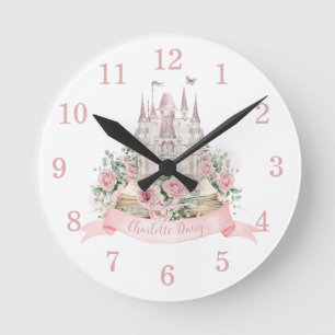 Horloge Ronde Décor de conte de fées Château Princesse Floral Ro