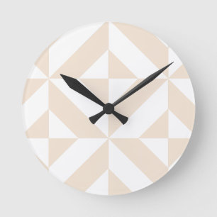 Horloge Ronde Décor géométrique beige clair Motif
