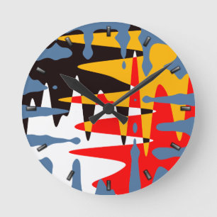 Horloge Ronde Décor indigène moderne d'horloges murales d'art