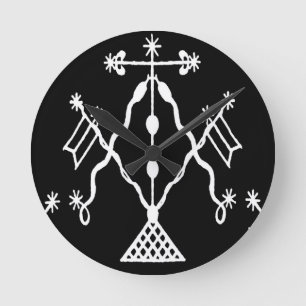 Horloge Ronde Décor tribal VooDou
