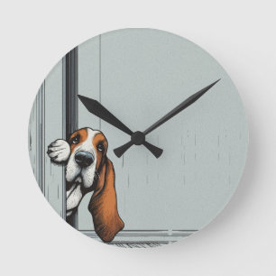 Horloge Ronde Décoration murale de chien Basset Hound adorable