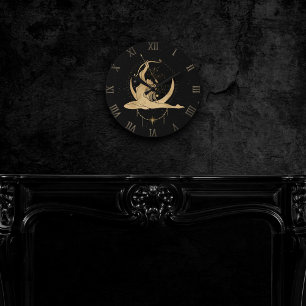 Horloge Ronde Déesse du Zodiaque Astrologie Sagittaire Or Cosm