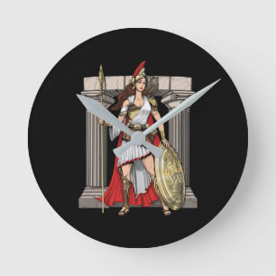 Horloge Ronde Déesse grecque d'Athéna