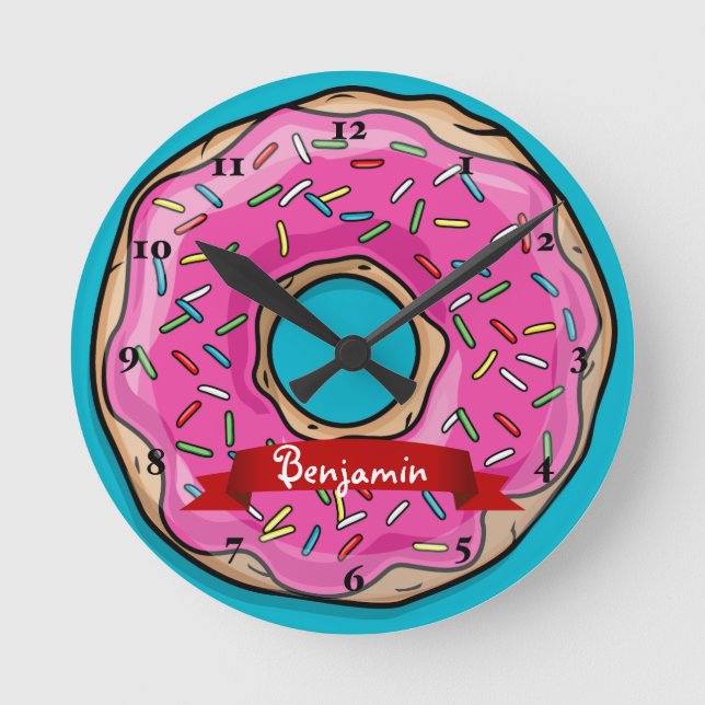 Horloge Ronde Délicat Délicat Pink Saupoudré (Recto)