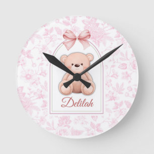 Horloge Ronde Delilah Conception personnalisée d'ours en peluc