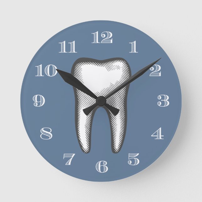 Horloge Ronde Dentiste Bureau Soins dentaires Blanc Dent Dusty B (Recto)