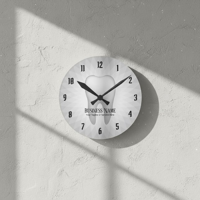 Horloge Ronde Dentiste Bureau Soins dentaires Moderne White Toot (Créateur téléchargé)