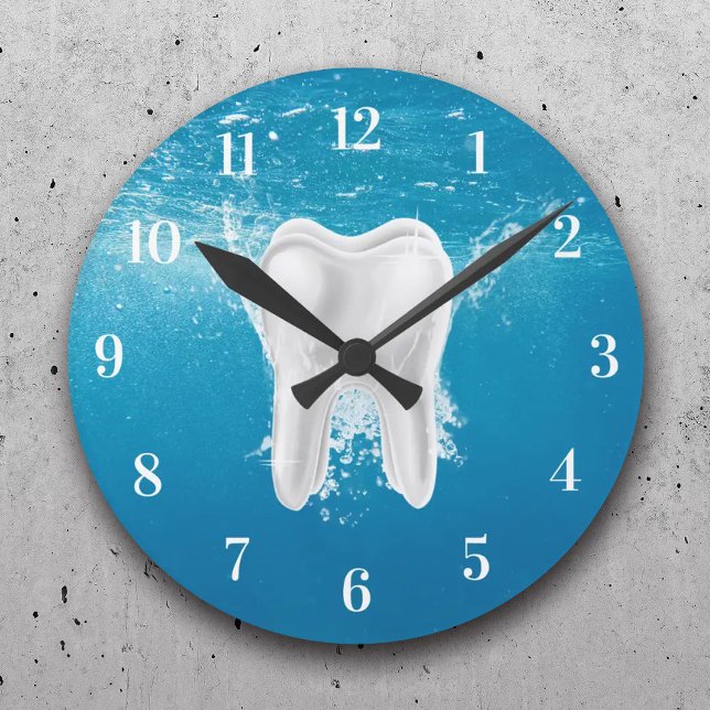 Horloge Ronde Dentiste dentaire 3D Bureau dentaire Eau Bleu (Créateur téléchargé)