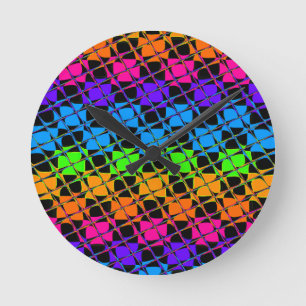 Horloge Ronde Dernier design joli et coloré de réflexion heureux