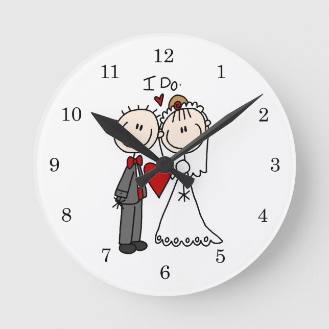 Horloge Ronde Des couples de mariage je fais le T-shirts et les (Recto)