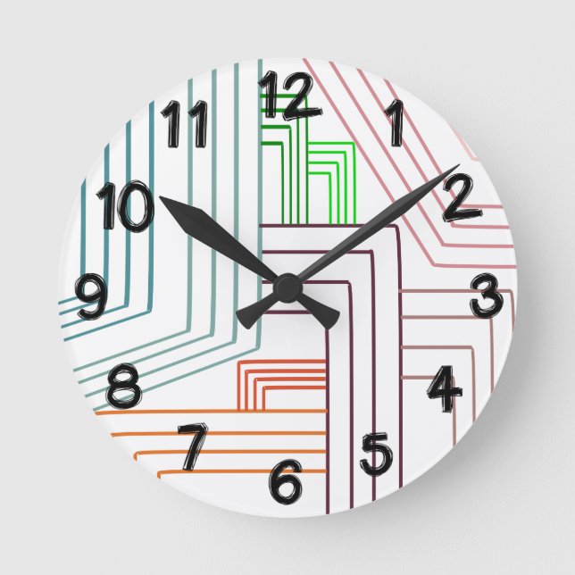 Horloge ronde des lignes Art Déco (Recto)