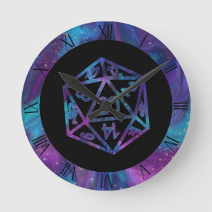 Horloge Ronde Dés RPG   Nebula Imaginaire Retro Tabletop PnP Gam
