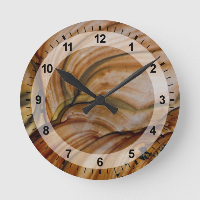Horloge Ronde Deschutes Jasper de couleur Brown (Recto)