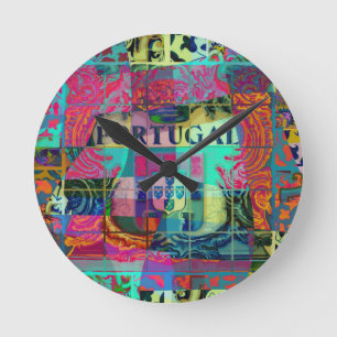Horloge Ronde Design d'art populaire portugais
