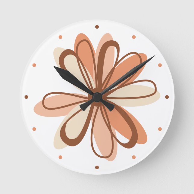 Horloge Ronde Design de fleurs élégant (Recto)