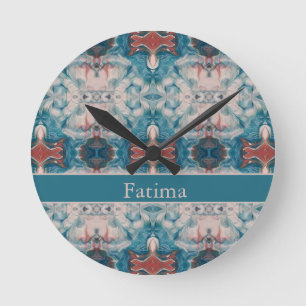 Horloge Ronde Design en marbre psychédélique personnalisable