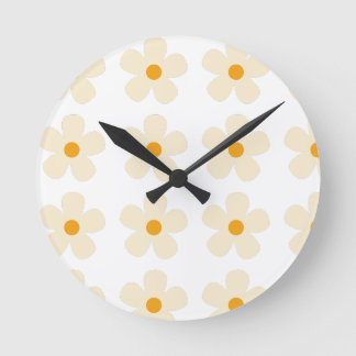 Horloge Ronde design motif de fleurs