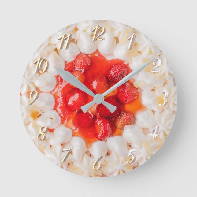 Horloge Ronde Dessert de caramel aux fraises (Recto)