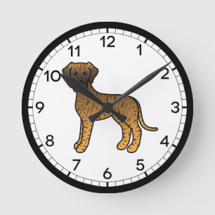 Horloge Ronde Dessin animé de chien Great Dane bringé