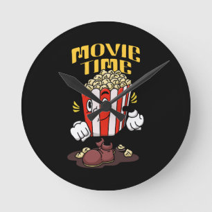 Horloge Ronde Dessin animé de mascotte de pop-corn