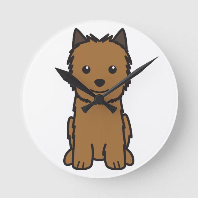 Horloge Ronde Dessin animé Norwich Terrier Dog (Recto)