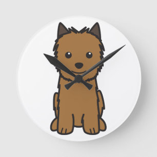 Horloge Ronde Dessin animé Norwich Terrier Dog