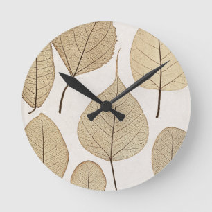 Horloge Ronde Dessin botanique naturaliste vintage Feuille 185