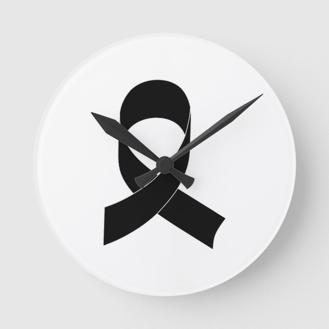 Horloge Ronde Dessin de ruban noir (Recto)