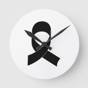 Horloge Ronde Dessin de ruban noir