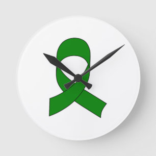 Horloge Ronde Dessin de ruban vert