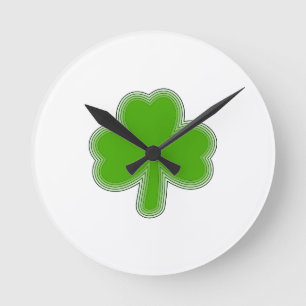 Horloge Ronde Dessin de trèfle de la Saint-Patrick