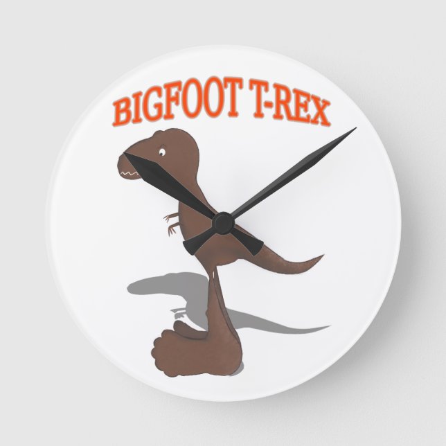 Horloge Ronde Dessin T-Rex Bigfoot (Recto)
