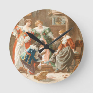 Horloge Ronde Dessin vintage : Cendrillon et la pantoufle en