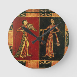 Horloge Ronde Detail from a wedding chest depicting a musician a