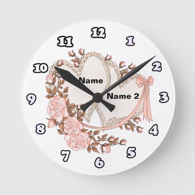 Horloge Ronde Deux coeurs (Recto)