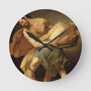 Horloge Ronde Deux lutteurs