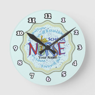 Horloge Ronde Devise d'infirmière scolaire