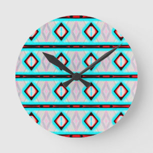 Horloge Ronde Diamond Geometric Elegant Pattern Modern