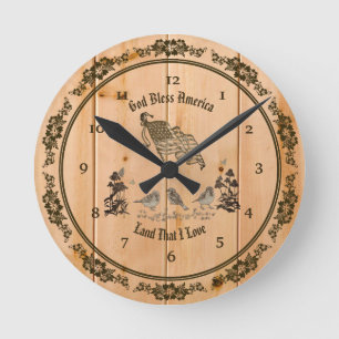 Horloge Ronde Dieu Béni America Mur Cup