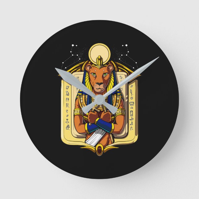 Horloge Ronde Dieu égyptien Bastet de Sekhmet de lionne de (Recto)