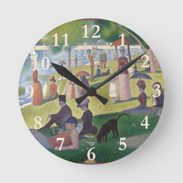 Horloge Ronde Dimanche sur La Grande Jatte Seurat Peinture (Recto)